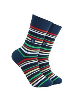 Bonjour - Men Designer Navy Blue Signature Socks (Pack of 1)