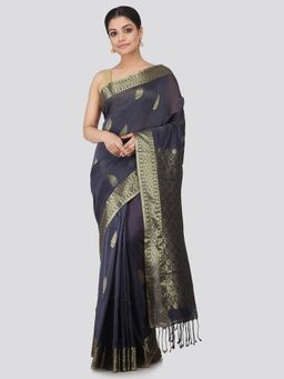 PinkLoom - Women's Cotton Blend Saree With Unstitched Blouse Piece