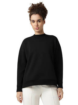 ASICS - Snap Inseam Pull Over Black Sweatshirt