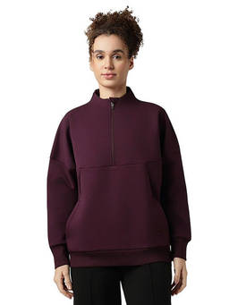 ASICS - Half Zip 3D Emb Maroon Sweatshirt