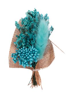 The Tie Hub - Baby's Breath Teal Flower With Blue Feather Wedding Boutonniere