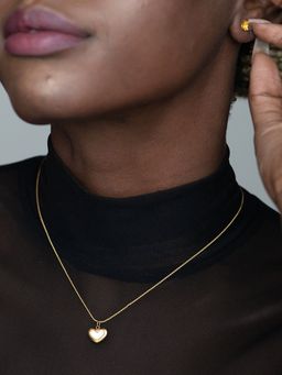 Palmonas - White Heart Necklace for Womens Waterproof & Anti-Tarnish