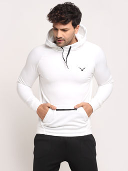 INVINCIBLE - White Mens Exclusive Box Fleece Hoodie
