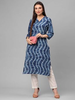 Shree - Women Cotton Indigo Printed Kurta