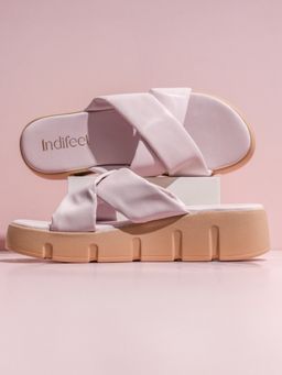 Indifeet - Lavender Comfortable Chunky Cross Strap Platform Sandals