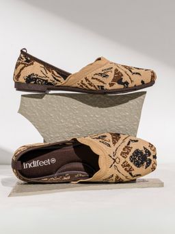 Indifeet - Boho Trendy Soft Mesh Brown Ballerinas with Memory Insole & Flexible Outsole