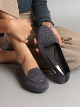 Indifeet - Grey Casual Daily Soft Mesh Ballerinas with Memory Insole and Flexible Outsole