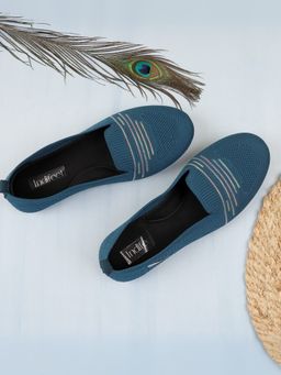 Indifeet - Blue Casual Daily Soft Mesh Ballerinas with Memory Insole and Flexible Outsole