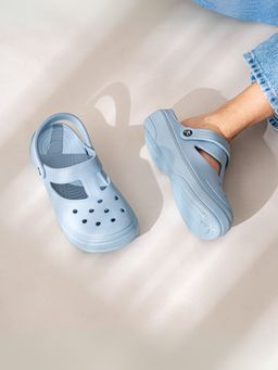 Indifeet - Blue Classic and Stylish Waterproof Rubber Clogs