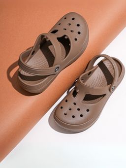 Indifeet - Brown Classic and Stylish Waterproof Rubber Clogs