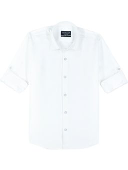 CHARCHIT - Boys White Full Sleeves Solid Shirt