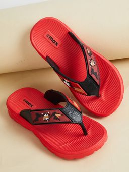 max - Boys Black Crash Printed Flipflops