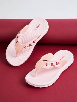 max - Girls Pink Printed Flipflops