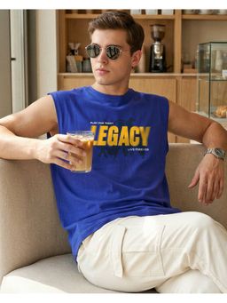Bewakoof - Blue Legacy Graphic Printed Boxy Fit Vest