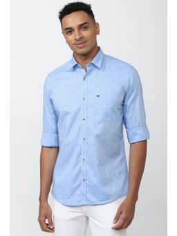 Peter England - Men Blue Slim Fit Casual Shirt