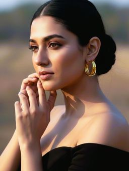 SUGARFRILL - Gold Plated Textured Hoop Earrings