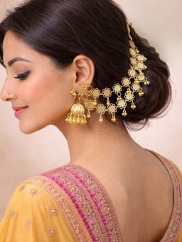 SUGARFRILL - Oxidised Gold Plated Ghumroo Beaded Dome Jhumka Earrings