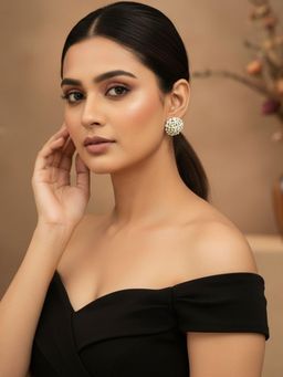SUGARFRILL - White Gold Plated Crystal Cluster Stud Earrings