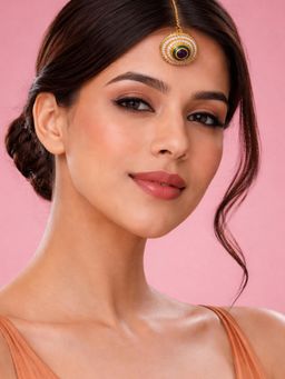 SUGARFRILL - Kundan 18K Gold Plated Stone Studded Traditional Maang Tikka