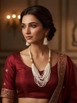 SUGARFRILL - Gold Plated Pearl Multi Layer Tassel Necklace Set