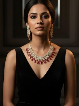SUGARFRILL - 18K Gold Plated AD Cubic Zirconia Necklace set