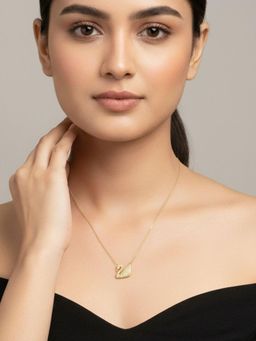 SUGARFRILL - Gold Plated AD Pave Swan Pendant Necklace