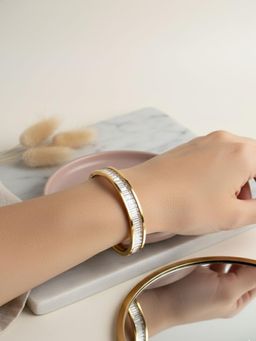 SUGARFRILL - Gold Plated American Diamond Baguette Statement Bracelet