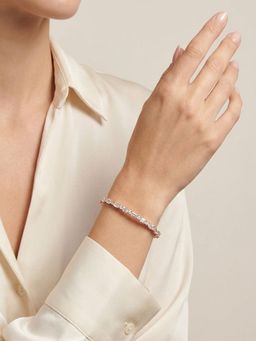 SUGARFRILL - Rose Gold Plated Baguette and AD Slim Eternity Bracelet