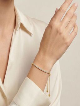 SUGARFRILL - Gold Plated Adjustable AD Studded Slider Bracelet