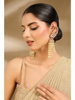VIVINIA By Vidhi Mehra - White Peacock Polki Jhumka Earrings