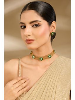 VIVINIA By Vidhi Mehra - Floral Mesh Choker Necklace Set