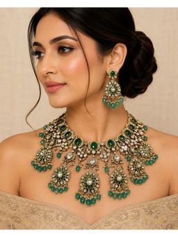 VIVINIA By Vidhi Mehra - Luxurious Moissanite Bridal Choker Necklace Set