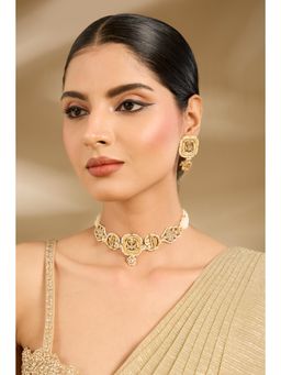 VIVINIA By Vidhi Mehra - Pearl Polki Choker Necklace Set
