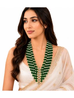 VIVINIA By Vidhi Mehra - Emerald Elegance Multi-Layer Beaded Necklace