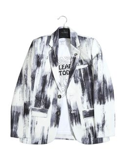 CAVIO - Boys Dark Grey Regular Fit Printed Party wear Blazer and T-Shirt (Set of 2)