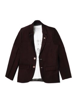 CAVIO - Boys Wine Regular Fit Plain Party wear Blazer and T-Shirt (Set of 2)