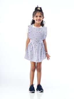 ZACH & KIKI - Blue Sweet Sea Shells Pinafore Dress