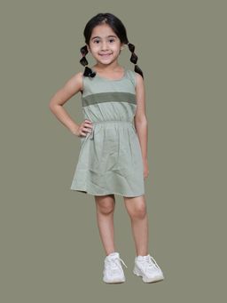 ZACH & KIKI - Green Colorblock Cavalry Dress