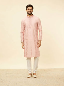 Manyavar - Blended Viscose Self Design Kurta for Men