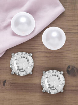 OOMPH - Multi-Color Solitaire Stud Earrings (Set of 2)