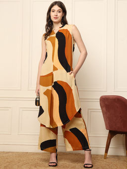 Deebaco - Abstract Multicolor Printed Women Co-Ord Set