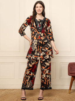 Deebaco - Abstract Floral Printed Women Co-Ord Set