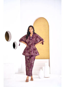 BulBul - Hetal Wine Tunic With Pant Co-Ord Set