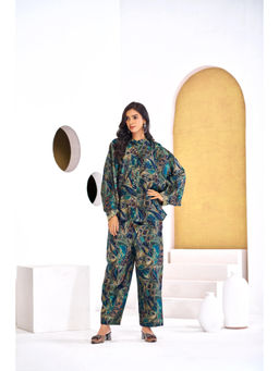 BulBul - Mehzabin Teal Tunic With Pant Co-Ord Set