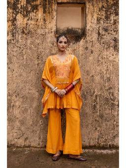 Suramya - Yellow Kaftan with Pant and Slip