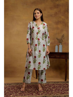 The Quince Life - Daisy Stripes Kurta with Pant Co-Ord Set