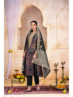 BulBul - Rashmi Abstract Printed Black Kurta And Pant With Dupatta