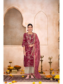 BulBul - Shehnaaz Maroon Hand Work Kurta And Pant With Dupatta