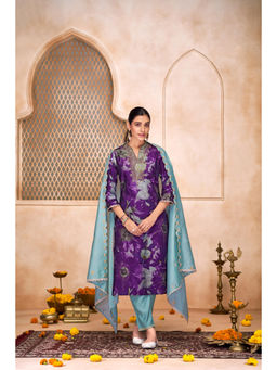BulBul - Shehnaaz Purple Hand Work Kurta And Pant With Dupatta