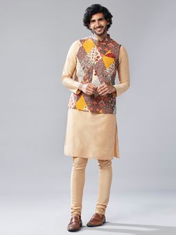 KISAH - Men Multi Nehru Jacket Kurta Churidar (Set of 3)